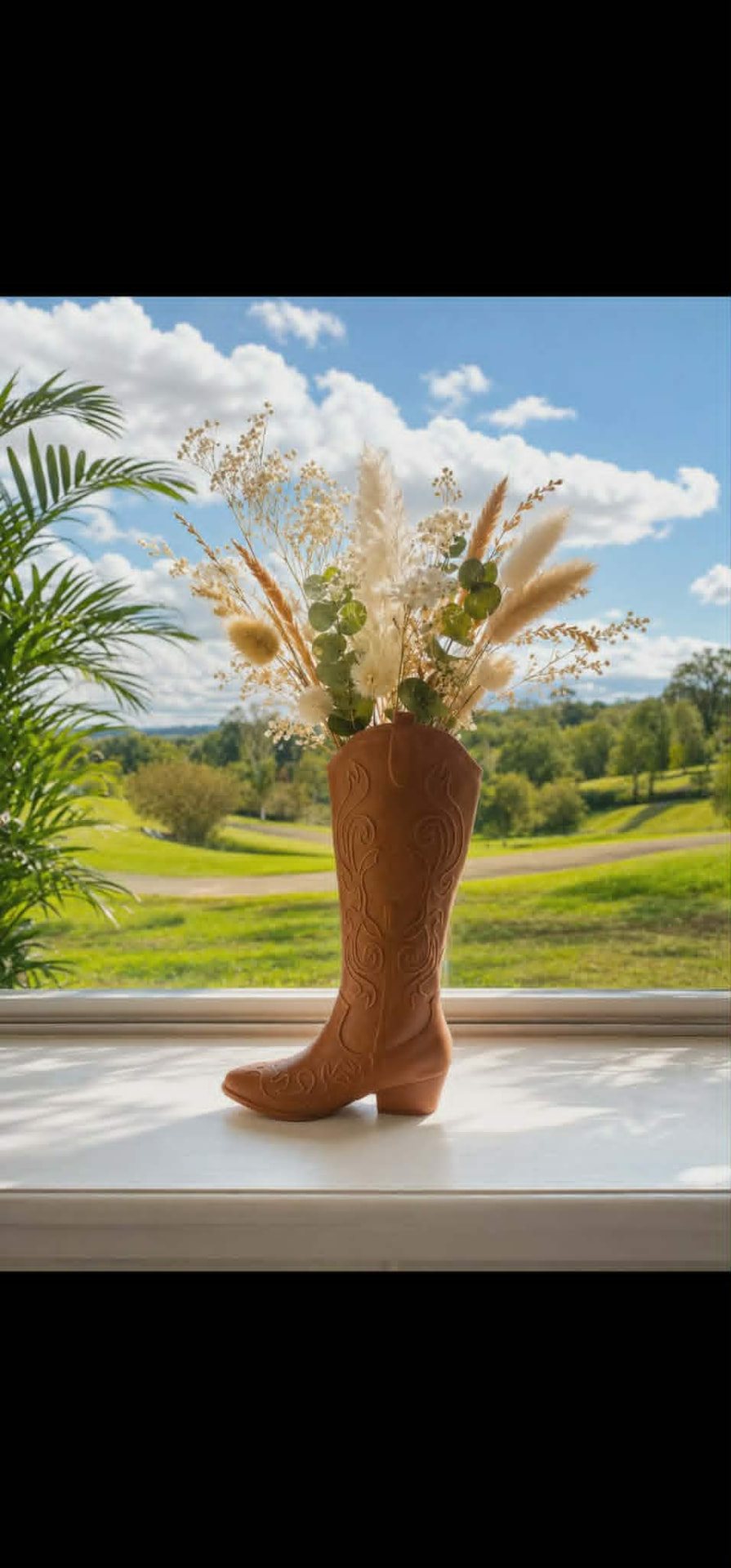 Cowgirl Boot Vase